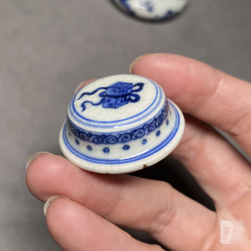 清雍正 青花龙凤纹带盖小水丞 - 图15
